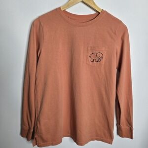 Ivory Ella Shirt Womens‎ Extra Small Long Sleeve Elephant Pocket Graphic XS